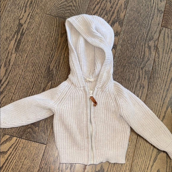 Cream Knit Cardigan with Hood goumi 3-6 months baby - Picture 2 of 10
